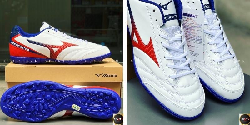 Giày bóng đá Mizuno Monarcida Neo Sala Select TF Trắng Đỏ/Xanh